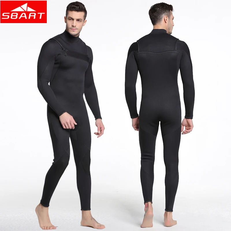 SBART Men's 3MM SBR Neoprene Wetsuit Siamese Scuba Diving Triathlon Spearfishing Snorkeling Surf Dive Suit Sportswear Equipment