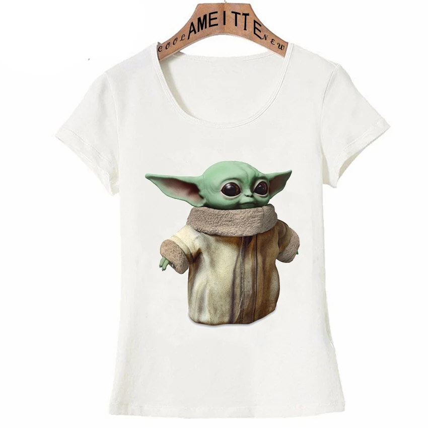

Street Harajuku The Mandalorian Kawaii Child Baby Yoda Design T Shirt Fashion Women Short Sleeve Cute Girl Cartoon Tops