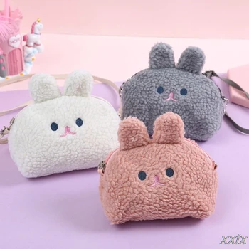 

Kids Girls Lovely Plush Cartoon Rabbit Shoulder Bag Phone Pouch Crossbody Purse