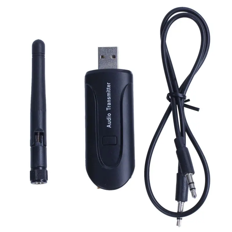 

B5 bluetooth transmitter wireless audio channel stereo music stream external antenna strong signal for tv notebook dvd pc Blac