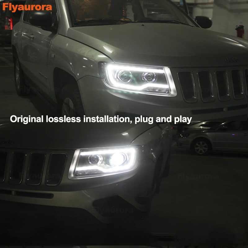 Автомобильный Стайлинг для JEEP Compass 2013-15 светодиодный фонарь для компаса фара дневного света DRL Для Cherokee модернизационная лампа