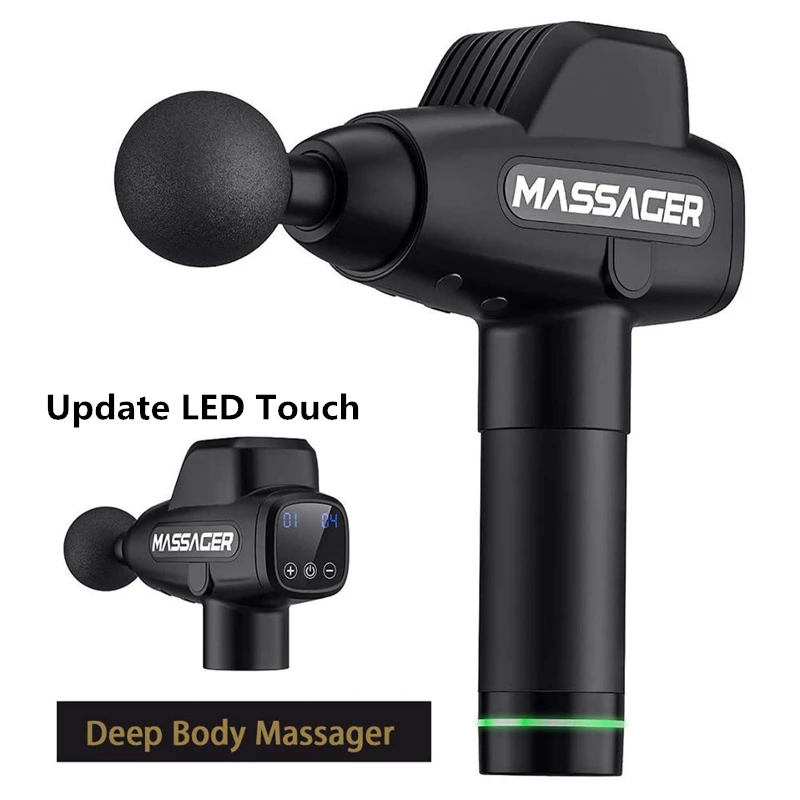 

LCD Touch Massage Gun Fashion Multifunctional Vibro Body Neck Foot Mucle Massager Deep Tissue Muscle Relaxing Machine 20 Speeds