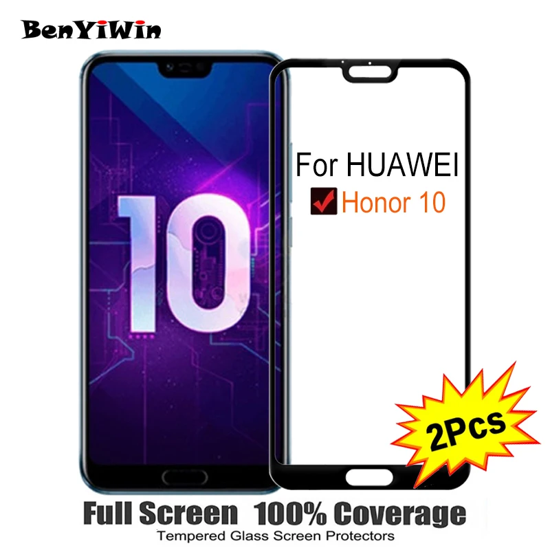 

2PCS Full Cover Screen Protector Tempered Glass For Huawei Honor 10 5.84" 9H Protective glass For Honor 10 ten COL L29 Film Case