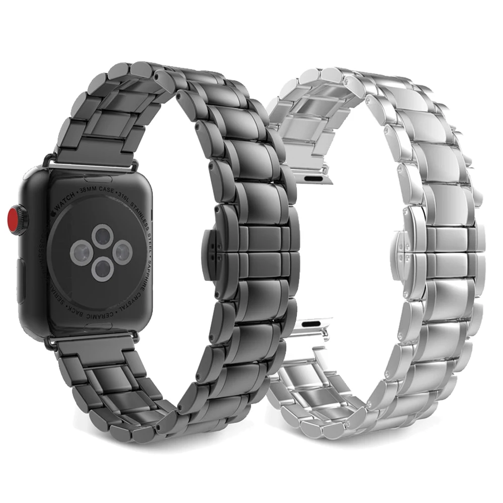 Браслет со звеньями ремешок для Apple watch 5 лент Ремешки наручных часов iWatch Seires 1 2 3 4 44