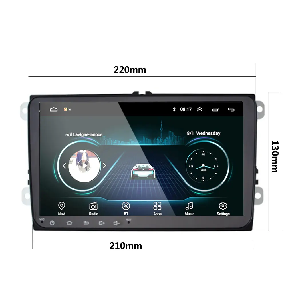 " 2din Android 8,1 GO автомобильное радио gps navig для Volkswagen Skoda Octavia Golf 5 6 touran passat B6 Jetta polo tiguan стерео wifi