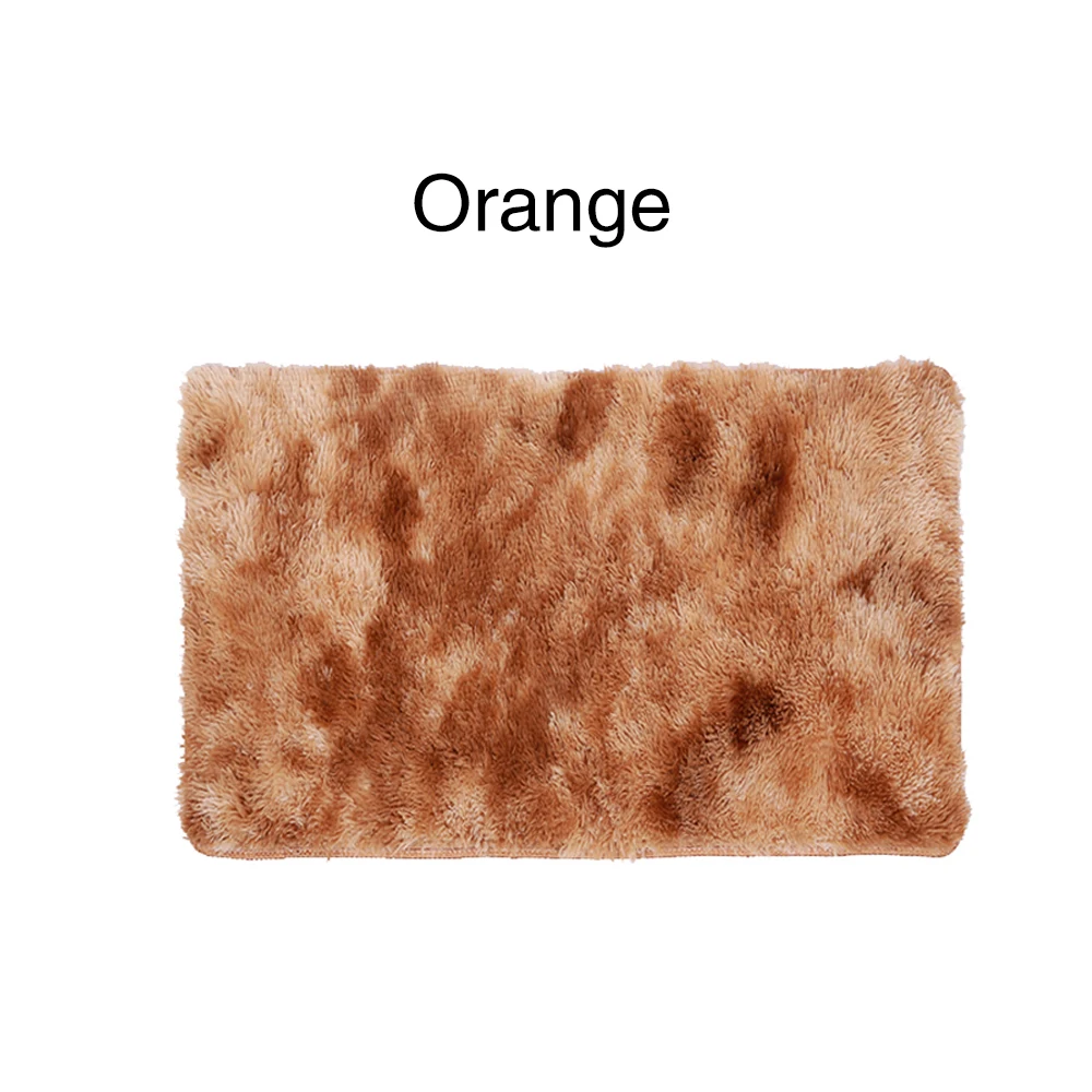 Orange Ковер, пушистые коврики, напольный ковер, противоскользящий, теплый, мохнатый, 60x40 см, разноцветный, окрашенный, полиэфирное волокно, диван для отеля, спальни - Цвет: Orange