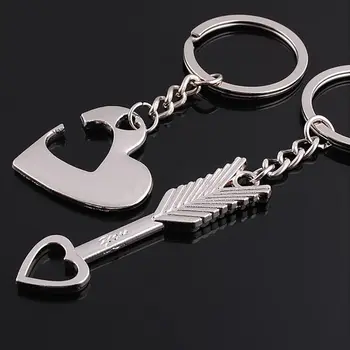 

Fashion Cupid Men Women Keyring Creative Key Chains Lovers Gift high quality Silver Couple Heart Keychain Bag Accessories