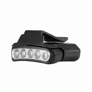 

5 LED Headlamp Cap Light 90 Degree Rotatable Clip-On Hat Light Hands Free Bright Head Flashlight Lantern Camping Cycling