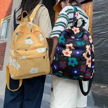 

Floral Printed Canvas Women Backpack Fashion Large Capacity Anti-theft School Student Bagpack Travel Casual Female Backpack