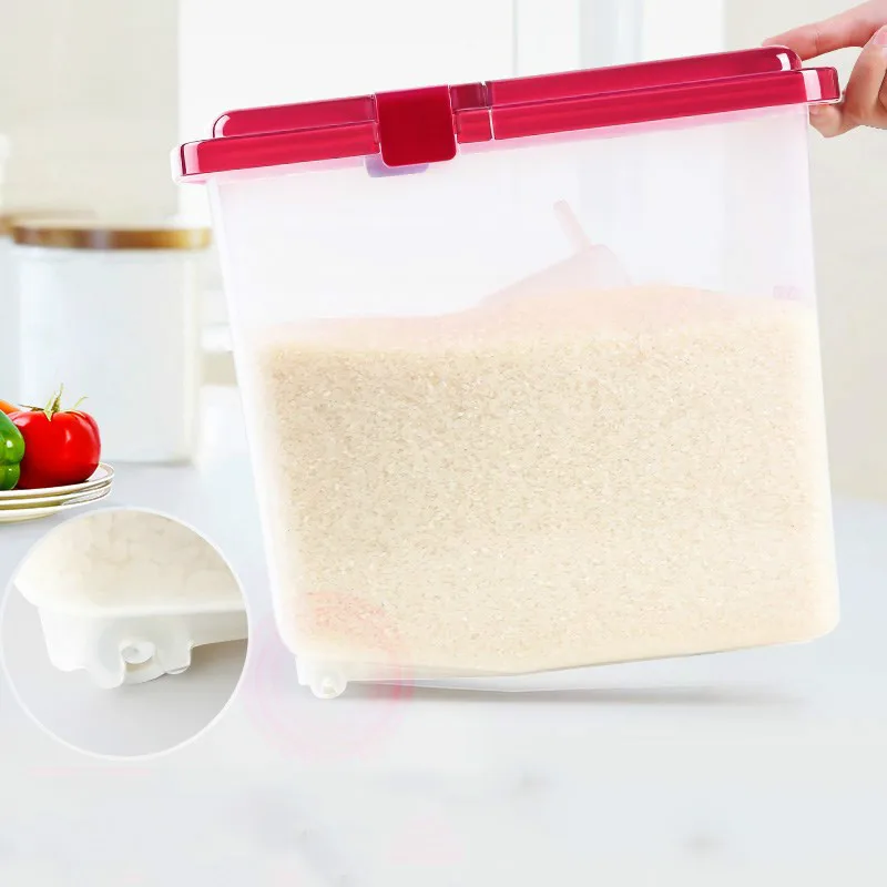 Бытовая емкость для риса большая хранения муки Влагонепроницаемая герметичная