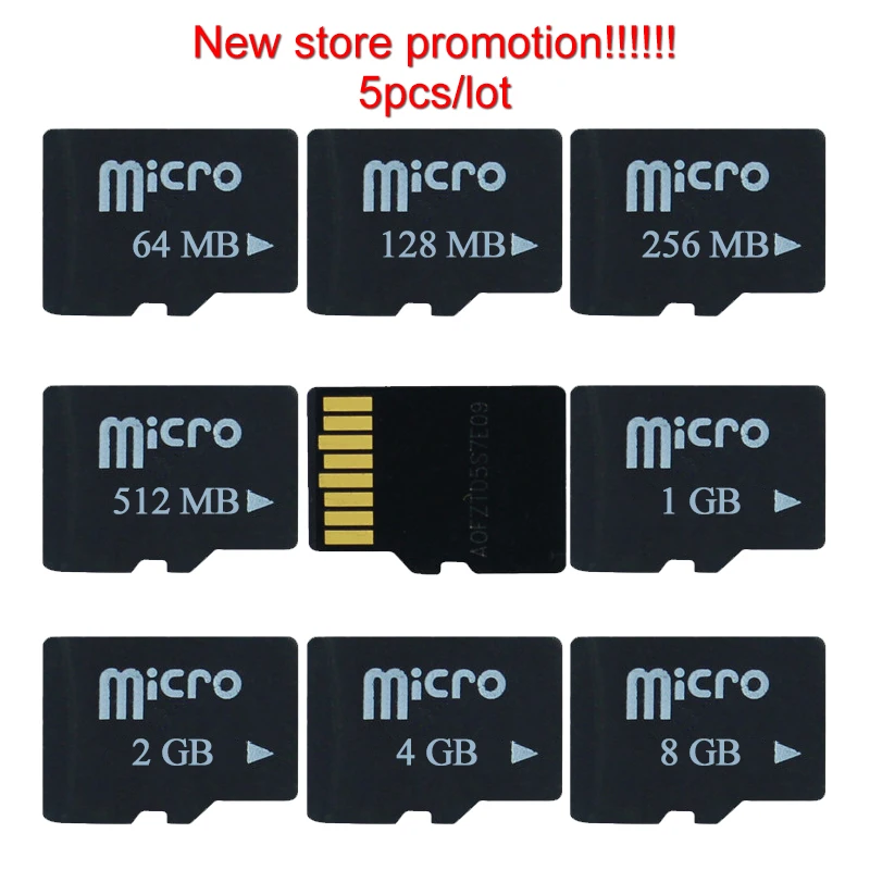 Hi Quallity!5 шт./лот 8 ГБ 4 Гб 2 1 512 МБ 256 Мб 128 64 TF карта Micro защищенная цифровая памяти для