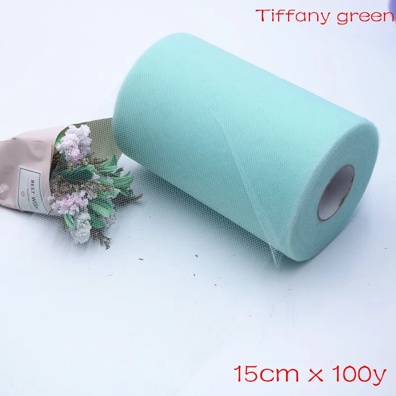 Tiffany green 100y 8 дюймов, 20x20 см, с подкладкой, вязанная крючком юбка-пачка, топ, обхват груди, широкая юбка-пачка «сделай сам», платье из тюля, рулонная ткань, декор для дня рождения, свадьбы - Цвет: Tiffany green 100y