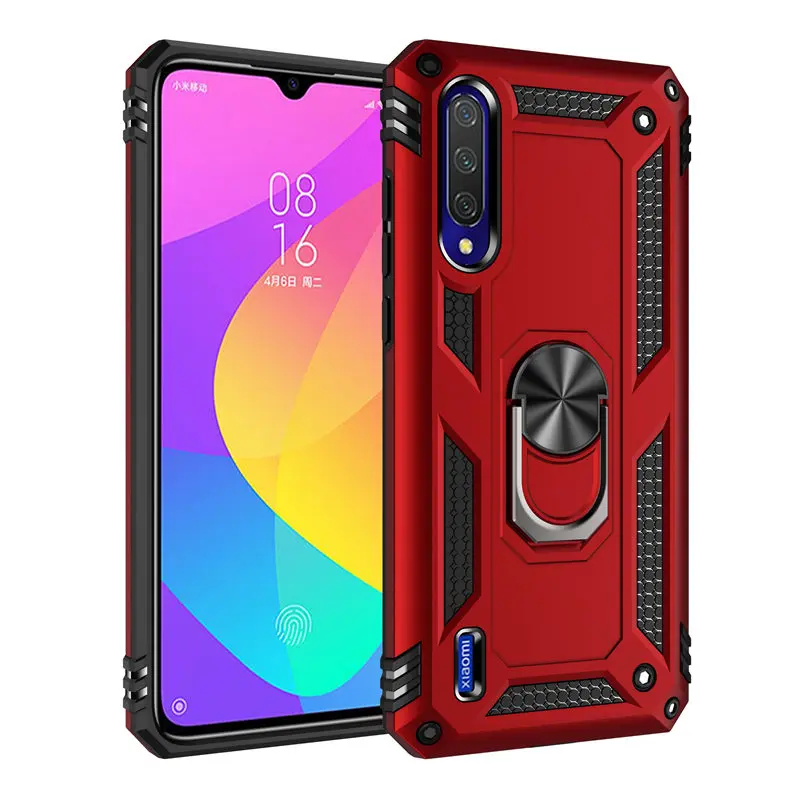 thumbnail image 1 of Shockproof Armor Case For Xiaomi Mi 9 Lite SE A3 Lite Mi9 9T 10T Pro Case For Redmi Note 9 9S 7 8 T Pro Max 8T Ring Holder Cover, 1 of 5