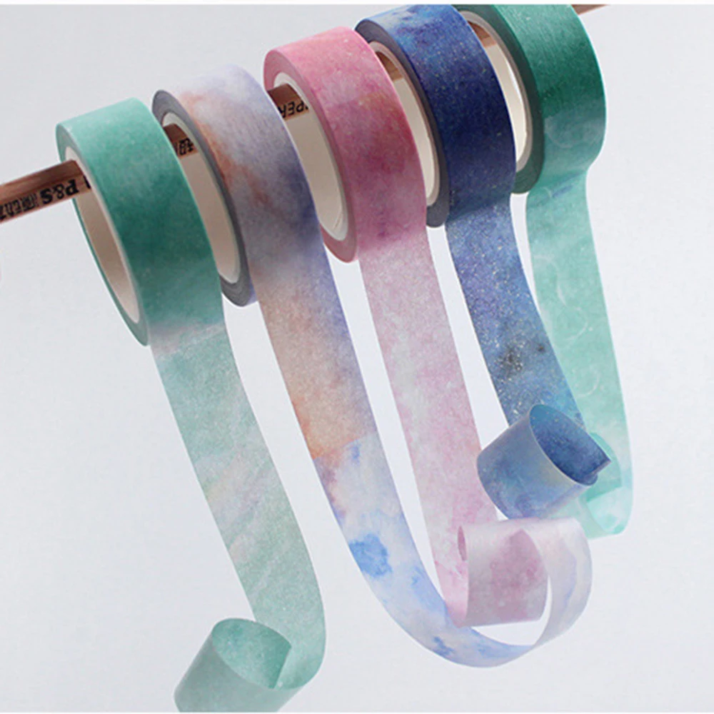 

Galaxy Painting Washi Tape Masking Washi Tape 15mmx8m Decorative Adhesive Tape Decora Diy Scrapbooking Sticker Label Stationery