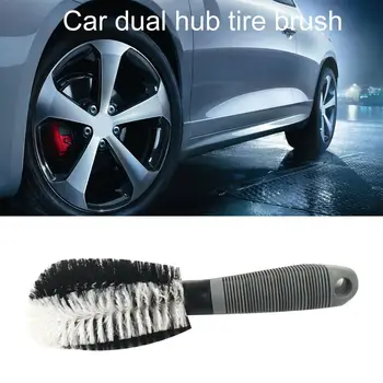 

Portable Durable Car Dual Hub Tire Brush Auto Vehicle Truck Wheel Tyre Washing Cleaning Tool