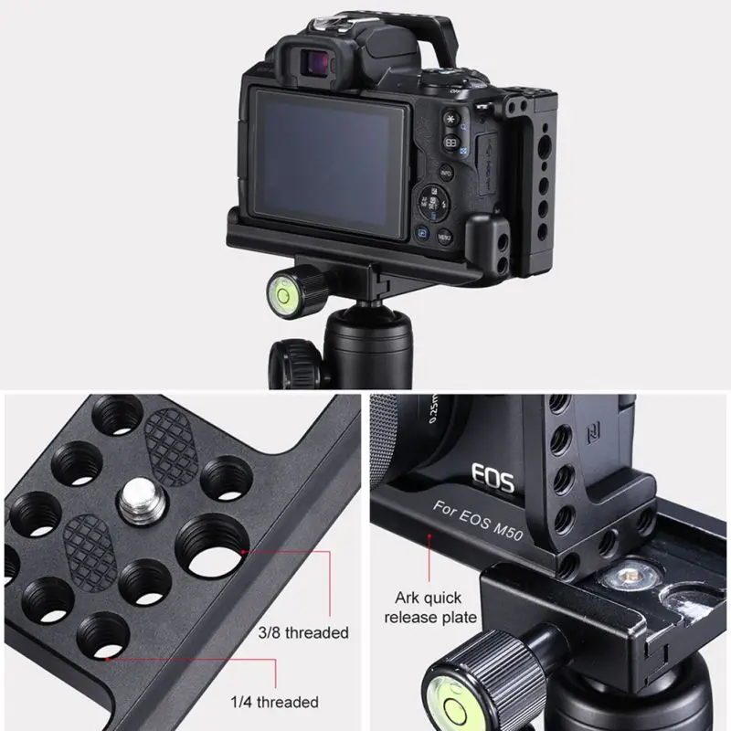 Профессиональная клетка для DSLR камеры для Canon M50 M5 Arca БЫСТРОРАЗЪЕМНАЯ клетка для EOS M50 с отверстием для горячего башмака Arri 1/4 3/8