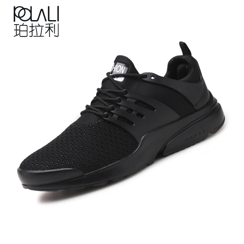 POLALI Comfortable Casual Shoes Breathable Lace Up Brand 2018 Spring Summer Shoes Men Breathable Shoes Fashion Adult size 46