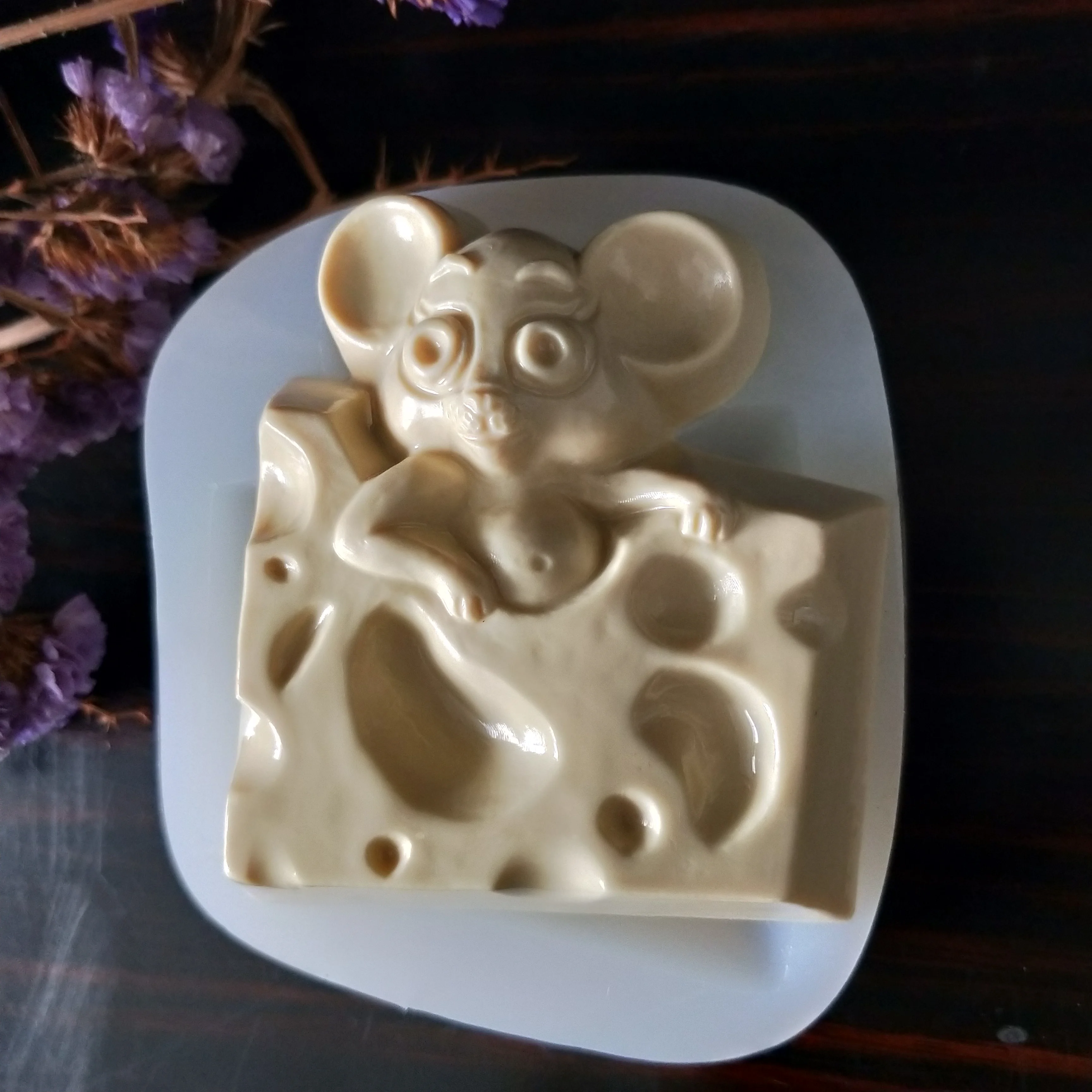 

DW0161 PRZY Silicone Mold Mouse Soap Molds 2020 New Year Soap rat in cheese Clay Resin Gypsum Chocolate Candle Candy Mold