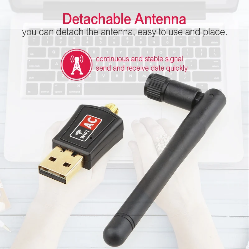 600 Мбит/с USB wifi адаптер двухдиапазонный 2 4 ГГц 5 WiFi с антенной ПК Мини Компьютерная