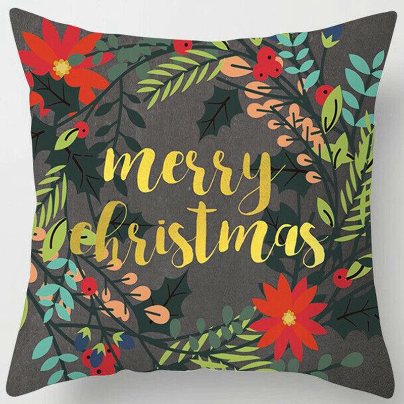 Christmas Pillow Case Xmas Cotton Sofa Throw Cushion Cover Home Decor Gift New Arrival Hot Selling