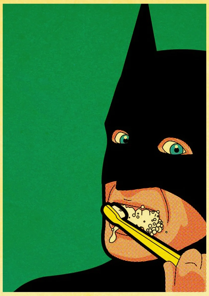 Супергерой винтажный тайный постер жизни Забавный Бэтмен Человек-паук Супермен, Халк HD постер для домашнего декора для детской комнаты без рамки - Цвет: 13