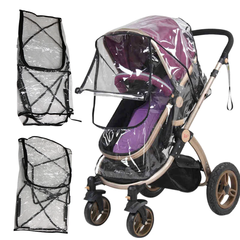 1pc Portable Universal Waterproof Rain Cover Wind Dust Shield Canopy Baby Strollers Pushchair