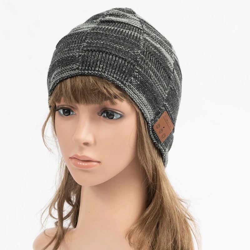 Bluetooth Earphone Music Beanie Hat Warm Wireless Headphone Cap with Mic Sport Hat for Women Men