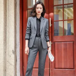 Outono e inverno terno calças de alta qualidade ternos femininos de duas peças elegante jaqueta de escritório macacão calças finas negócios wear feminino