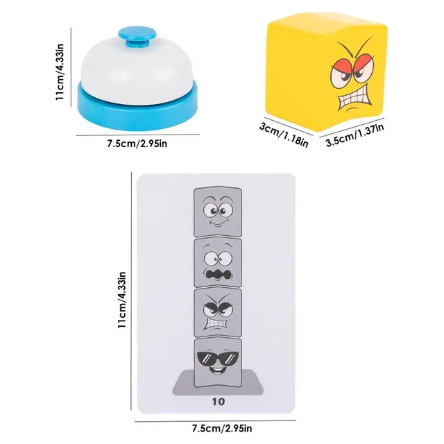 Wooden Expressions Toy Kids Educational Blocks Unique Designed Expression Cubes for Eyesight Protection Memory Improvement More 6