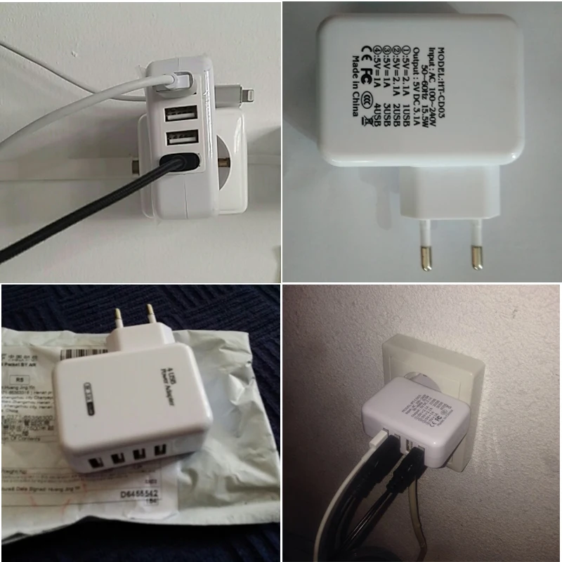 5V 3.1A 4 usb порта AC вилка Европа/США зарядное устройство USB зарядное устройство адаптер концентратор для samsung для iPhone huawei sony LG
