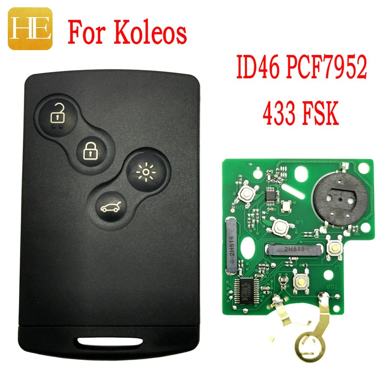 HE XIANG CAR REMOTE CONTROLE KEY FOR RENAULT MEGANE 3 LAGUNA 3 FLUENCE KOLEOS SCENIC ID46 PCF7952 433 FSK KEYLESS GO HANDS FRESS