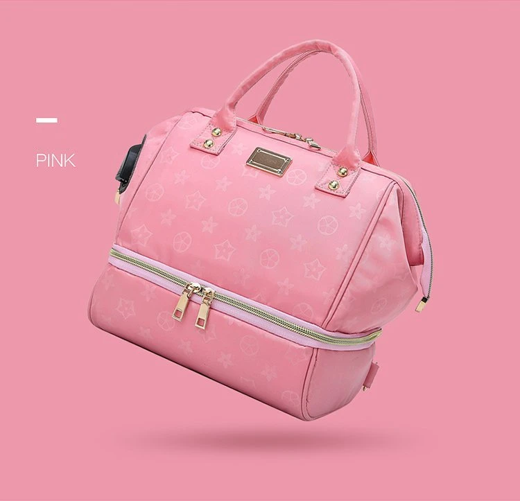 Розовый Diaper Bag Mummy Maternity Bag For Baby Small Waterproof Baby Nappy Changing Backpack For Moms yoya Stroller Organizer Baby Bag - Цвет: Розовый