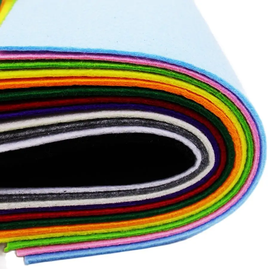 CMCYILING 12 Pcs/lot 30x30cm Hard Felt Fabric 3 mm Thickness Patchwork Polyester Cloth For DIY Crafts Toys