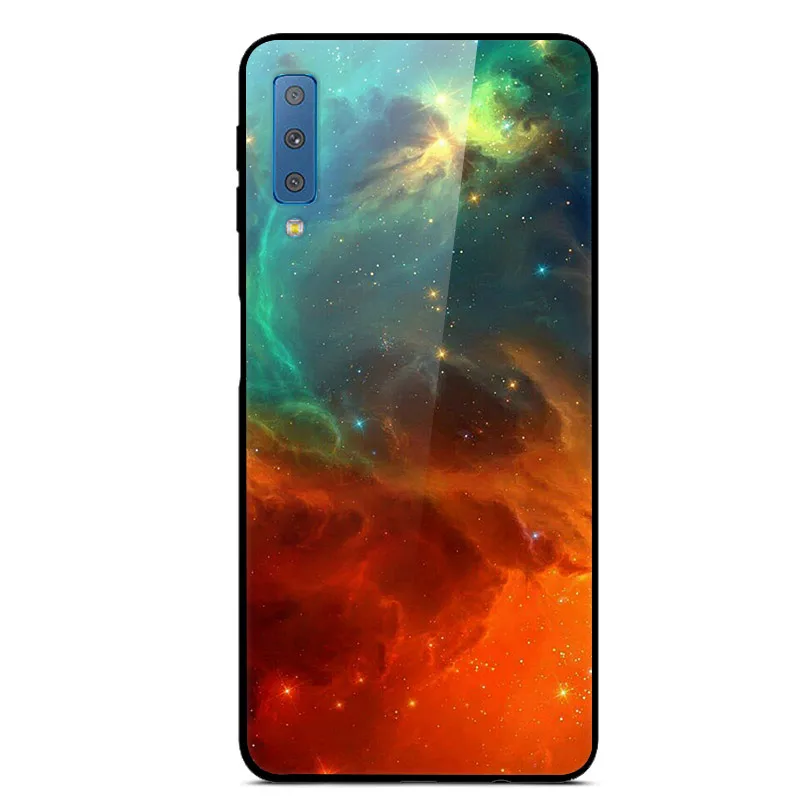 Для samsung Galaxy A7 чехол жесткое стекло задняя крышка для samsung A9 J4 J6 Plus J 4 J4Plus чехол для телефона s силиконовый бампер Капа - Цвет: 26