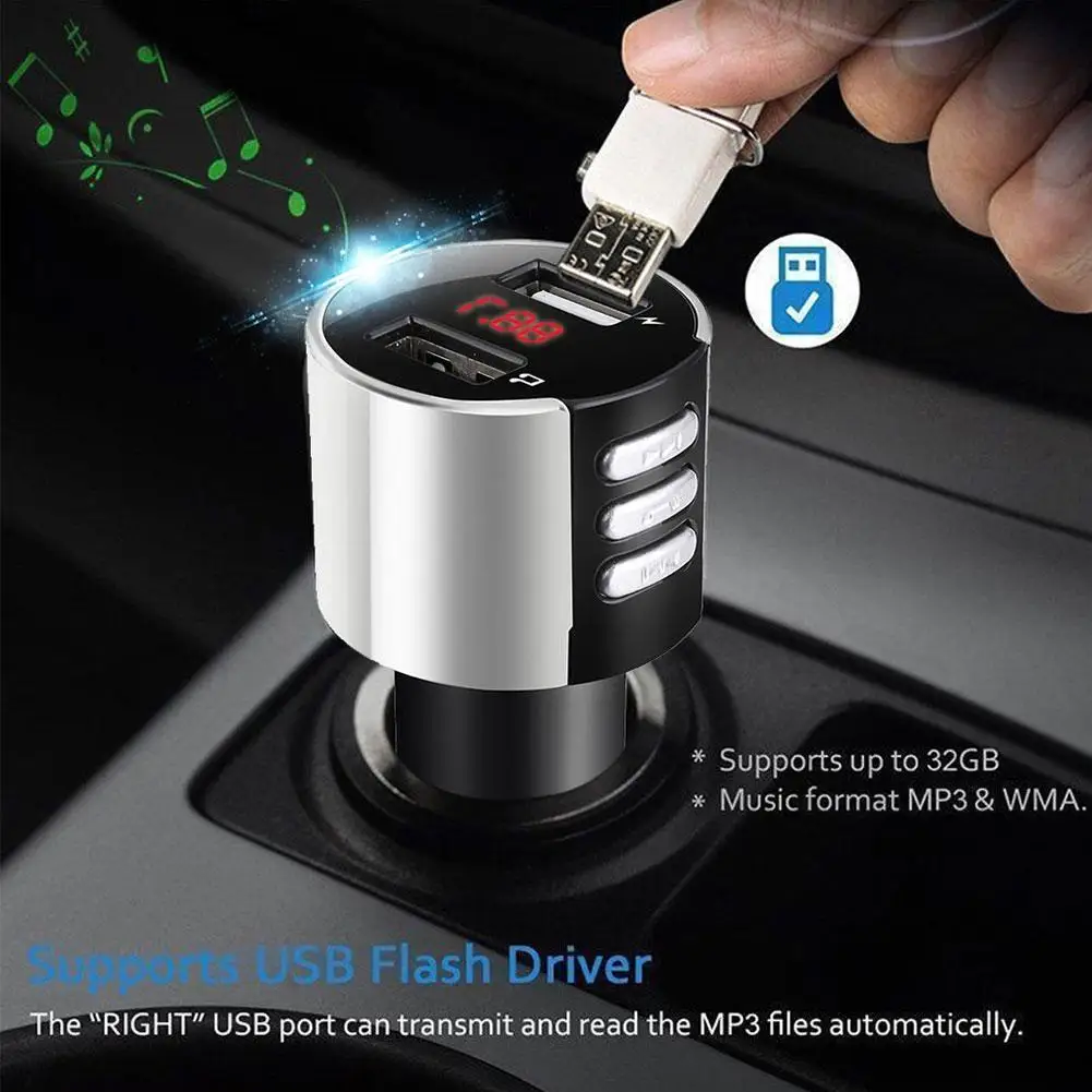 Высокая скорость USB2.0 Bluetooth автомобильное USB зарядное устройство светодиодный экран fm-передатчик беспроводной радио адаптер MP3 плеер прикуриватель