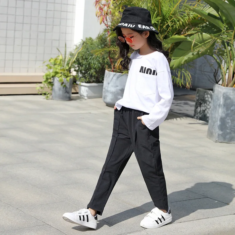 

Girls Autumn Clothing 2019 New Style Korean-style Big Boy Long Pants Girls Casual Pants Spring And Autumn D227
