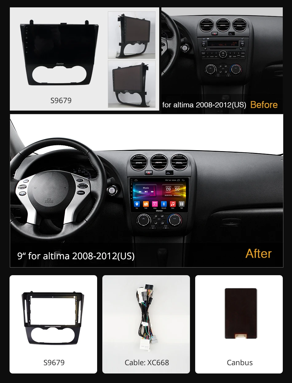 Ownice Android 9,0 стерео k3 k5 k6 для 2008-2012 Nissan Teana ALTIMA Руководство A/C Авторадио плеер 360 панорама DSP 4G LTE SPDIF