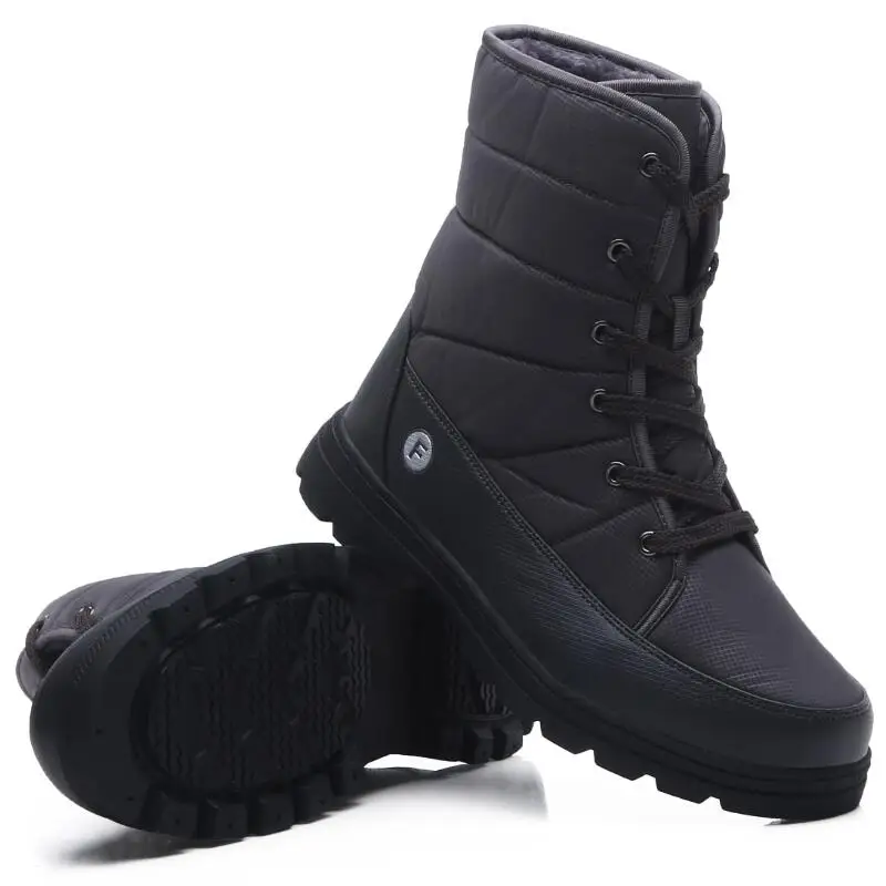 New High Help Winter Men Boots With Fur Warm Snow Boots Men Winter Boots Work Shoes Men waterproof Ankle Boots Size 38-46