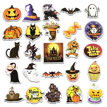 

25 Pcs/Set Halloween Cartoon Sticker Laptop Luggage Car Fridge Decal Toy For Children Gift Kid Toys Stationery Stickers