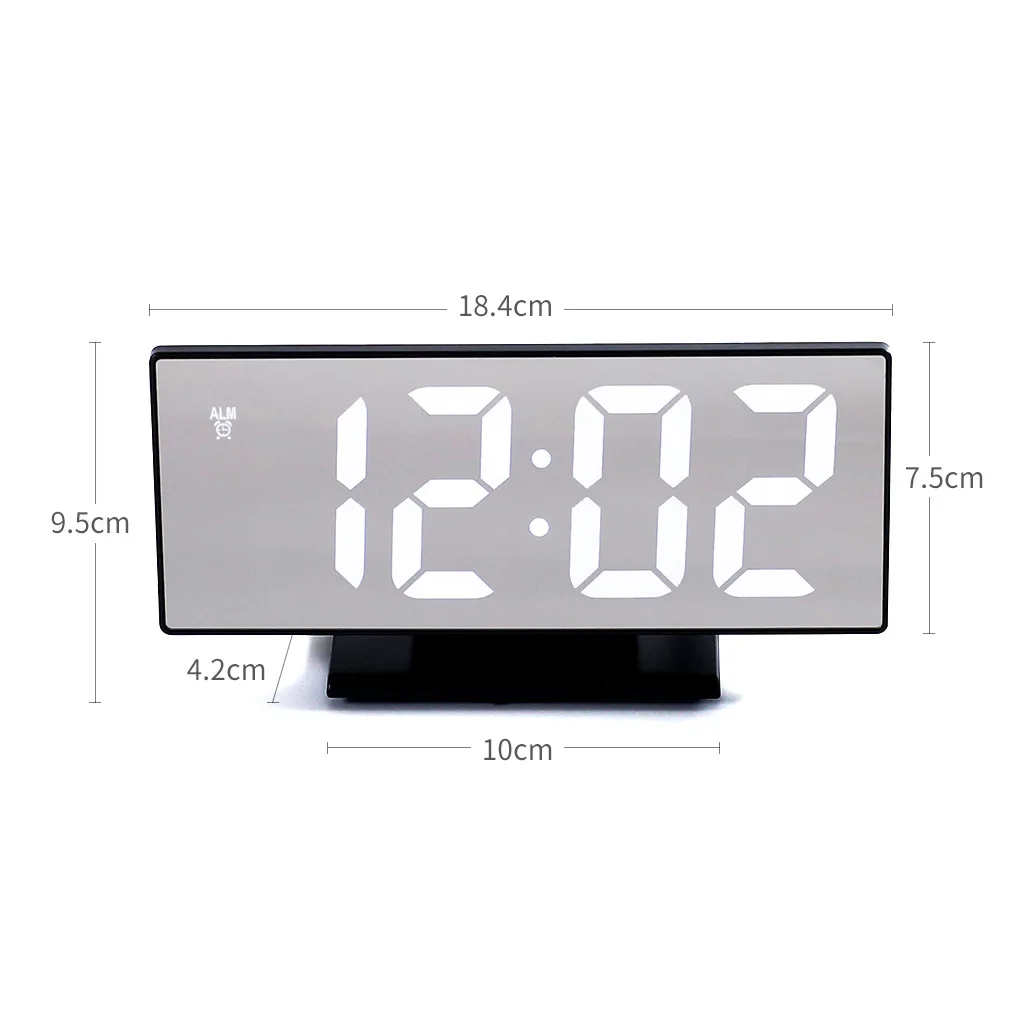 Светодиодный зеркальный цифровой электронные часы с будильником Часы Настольный Многофункциональный Повтор ночной дисплей светодиодный Настольный Будильник декоративные часы
