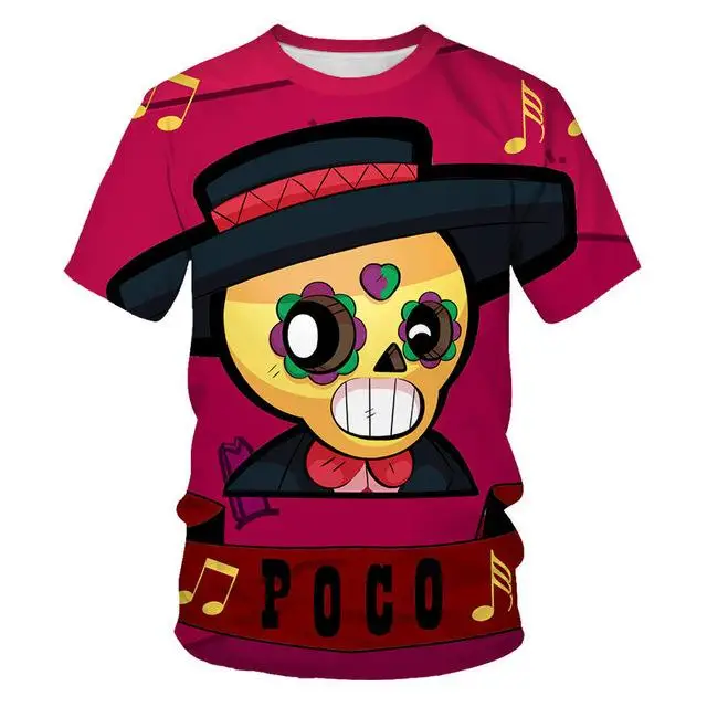 Футболки с 3D-принтом impresin juego de tiro camiseta niosBrawlestrellasCasualStreetwearcamisetadibujos animados manga corta nios/Nia - Цвет: NT-308