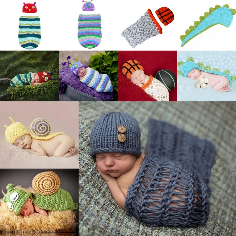 12 tipos de accesorios de fotografía recién nacido, ropa para sesión de fotos, accesorios de disfraz de punto de ganchillo