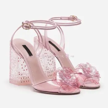

OllyMurs 2020 new fashion women's shoes Crystal flowers sandals