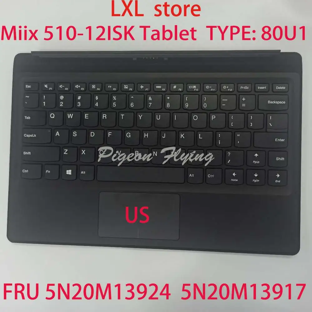 

Miix 510-12ISK keyboard for Lenovo ideapad Tablet laptop 80U1 US Magnetic attraction keyboard FRU 5N20M13924 5N20M13917 NEW
