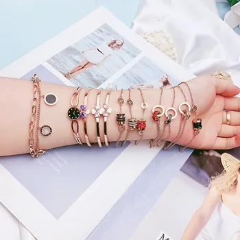 

30 Pcs/lot simple fashion women stainless steel bracelet top quality stainless steel jewelry bracelet wholesale 1030-42