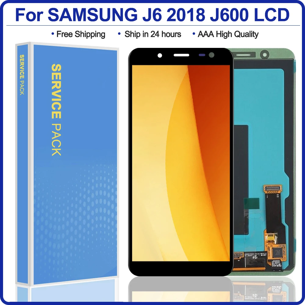 100% Оригинальный супер AMOLED LCD для Samsung Galaxy J6 2018 J600F J600f дисплей сенсорный экран