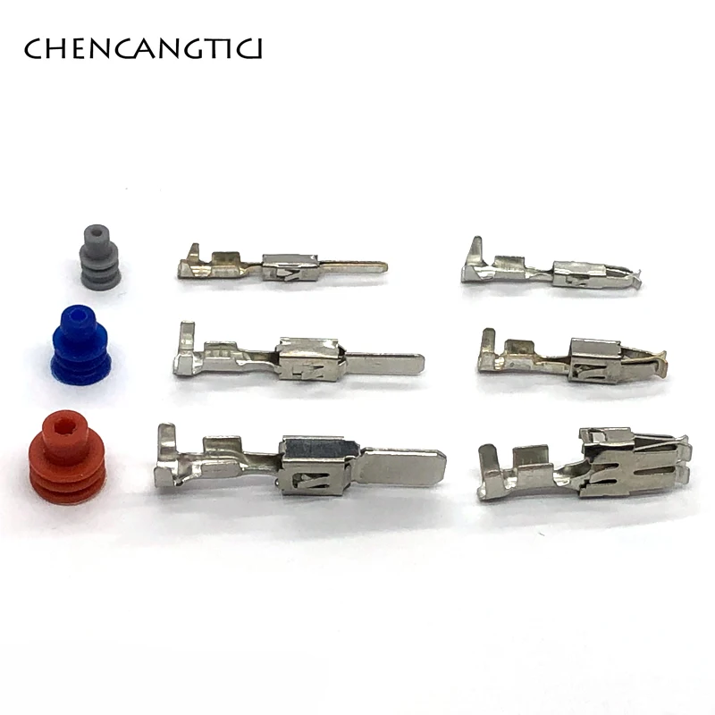 50 Pcs 1.5 3.5 6.3 MM Auto Male Or Female Crimp Wire Terminal Pins And Rubber Seals 964286-1 964274-2 964296-1 926965-1 For VW