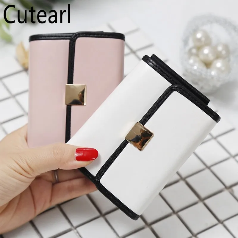 

Wallets & Holders Solid Women Short Wallet Card Pocket Fashion Multi-snap Organ Bags Coin Purse Credit ID Business PU Polyester