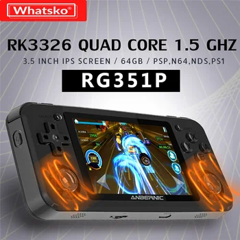 

RG351P Retro Game Consoles PS1 RK3326 64GB Open Source System 3.5-inch IPS Screen Portable Handheld Game Support TF Card Games