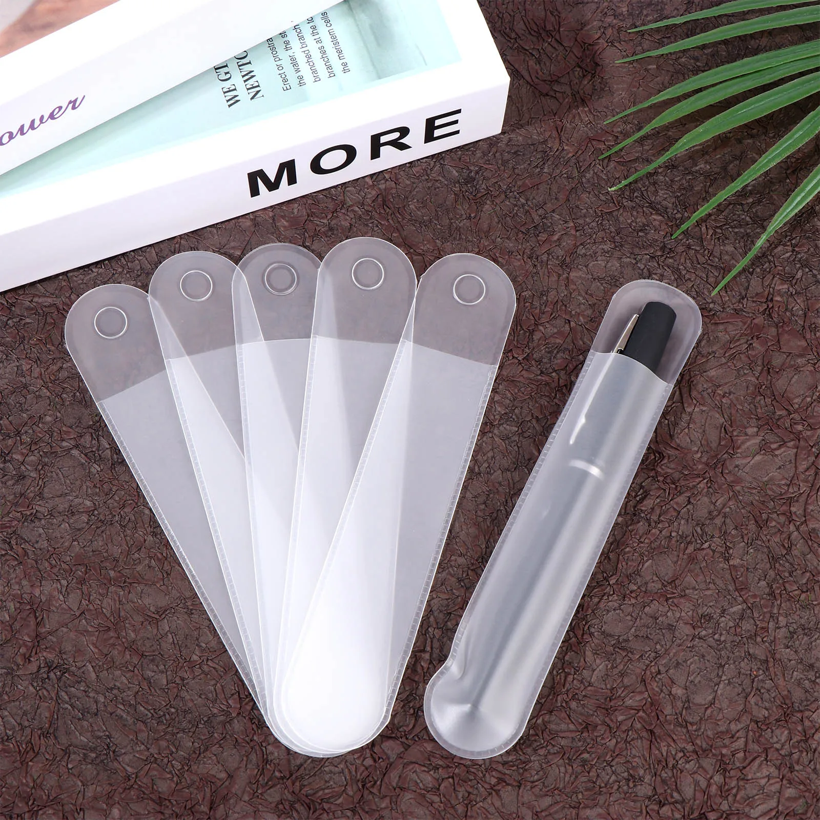 20Pcs Plastic Matte Single Pen Case Universal Pen Cover Gift Pen Packaging Protection Bag Office Supplies Pencil Bag